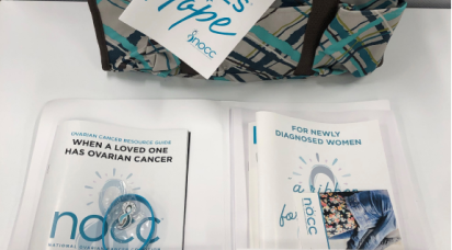 Newly diagnosed ovarian cancer tote with booklet